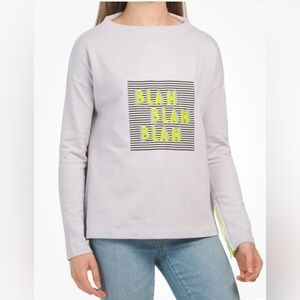 Lisa Todd Rare Vintage Blah Blah Blah Long Sleeve Shirt Gray Purple Medium